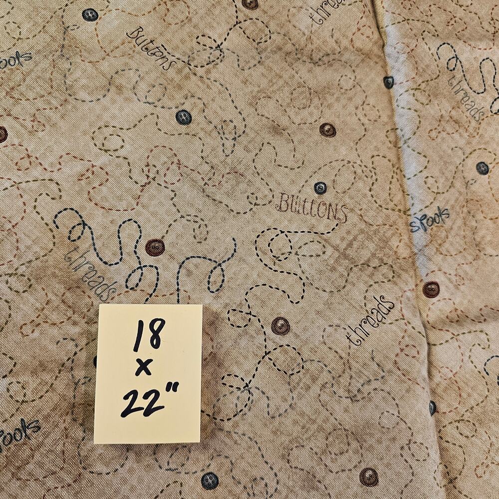 Cotton Fabric Assorted Quilt Craft Brown Tan Floral Animal Fall Leaves Lot of 11 - Picture 12 of 16